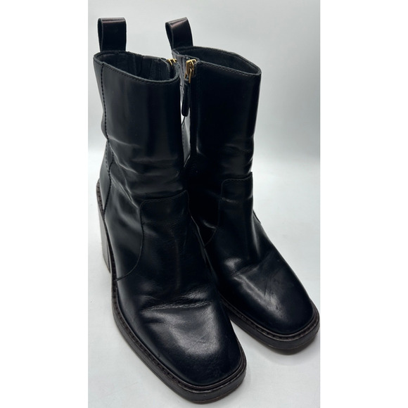 Tory Burch Shoes - TORY BURCH HEELED ANKLE ZIP UP SIERRA ANTIK PERFECT BLACK BOOTIES SIZE US 7.5